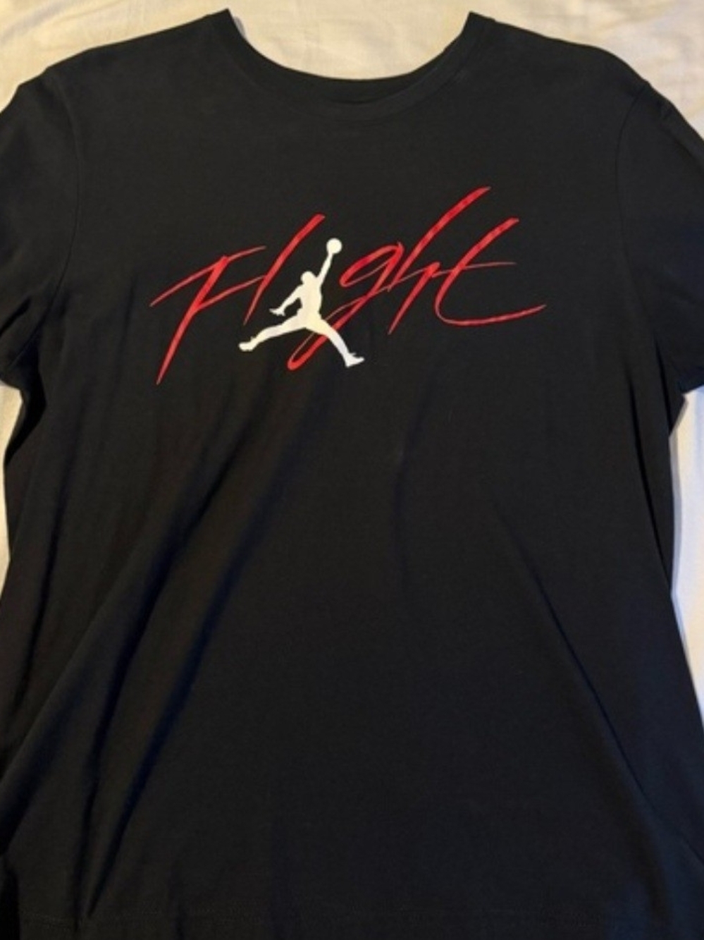 Jordan Short Sleeve Flight Tee - Black with Red and White Logo